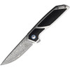 Begg Knives Diamici (BG015) 3" Damascus VG-10 San Mai Straight Back Plain Blade, Stainless Steel Handle w/ Black G-10 Inlay