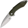 Begg Knives Mini Glimpse (BG003) 3" D2 Satin Drop Point Plain Blade, OD Green Smooth G-10 Handle