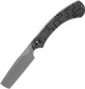 TOPS Tac-Raze 06 (TPTRAZ06) 3.25" 1095 Grey Tungsten Coated Straight Razor Plain Blade, Etched Black G-10 Handle, Leather Sheath