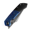 Kansept Fenrir (K1034A7) 3.5" CPM-S35VN Satin Drop Point Plain Blade, Black Stonewash Titanium and Blue Timascus Handle