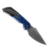 Kansept Fenrir (K1034A7) 3.5" CPM-S35VN Satin Drop Point Plain Blade, Black Stonewash Titanium and Blue Timascus Handle