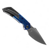 Kansept Fenrir (K1034A7) 3.48" CPM-S35VN Satin Drop Point Plain Blade, Blackwashed Titanium Handle w/ Blue Timascus Inlay