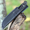 Hen & Rooster Caper (HR5025AGB) 3" 440 Stainless Steel Satin Caping Blade, Antique Green Bone Handle, Black Leather Sheath