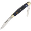 Hen & Rooster Pen Knife (302BLPB) Mirror Finished German Steel Pen and Clip Blade, Blue Pick Bone Handle
