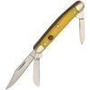 Hen & Rooster Small Stockman (HR303Y) German Stainless Steel Mirror Polished Clip, Pen, and Sheepsfoot Blades, Yellow Corelon Handle