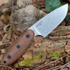 ESEE Knives Sencillo (ESEE-SENCILLO-A2) 3.25" A2 Tool Steel Tumbled Finish Drop Point Plain Blade, Brown Burlap Micarta Handle, Black Kydex Sheath