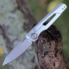 Kershaw Launch 11 (7550RAW) 2.75" CPM-154 Stonewashed Drop Point Plain Blade, Raw Aluminum Handle