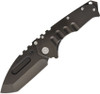 Medford Praetorian  Framelock (MD012SPT30PV) 3.75" Black PVD Coated S35VN Tanto Plain Blade, Black PVD Coated Titanium Handle, Silver Hardware