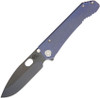 Medford 187 DP Framelock (MD002DPQ37A2) 4.25" PVD Coated D2 Drop Point Plain Blade, Blue Anodized Titanium Handle Handle Silver Hardware