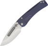 Medford Slim Midi Framelock (MD201STD37A2) 3.6" Tumbled S35VN Drop Point Plain Blade, Blue Anodized Titanium Handle Handle Silver Hardware