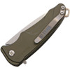 Medford Smooth Criminal Button Lock (MD039STQ42AB) - 3.0in Tumbled CPM-S35VN Drop Point Plain Blade, Green Aluminum Handle