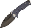 Medford Micro Praetorian Framelock (MD08SPD37A2) 2.8" Black PVD Coated S35VN Tanto Plain Blade, Blue Anodized Titanium Handle, Silver Hardware