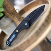 Medford Praetorian Slim (MK208SPT30PVTICI-Q4) 3.25" CPM-S45VN Black PVD Coated Tanto Plain Blade, Black PVD Coated Titanium Handles, Geen/Blue Anodized Harware, Green/Blue Anodized Clip, Waterproof Case