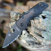 Spyderco Lil’ Native Lightweight C230SBBK with Black FRN handle and black serrated blade.