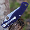 Spyderco Military 2 C36GPDBL2 - 4.0in Satin CPM-S110V Plain Blade, Dark Blue Peel-ply G-10 Handle