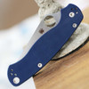 Spyderco Para Military 2 (C81GPCBL2) - 3.45" Satin CPM-SPY27 Plain Blade, Cobalt Blue Peel-ply G-10 Handle