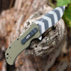 Zero Tolerance 0350 (ZT0350OLTS) 3.25" MagnaCut Camo Finished Drop Point Plain Blade, Textured OD Green G-10 Handle