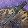 Heretic Cleric II OTF Automatic (H020-6A-ODGRN) - 4.25in Black DLC CPM-Magnacut Double Edge Plain Blade, OD Green Anodized Aluminum/Black Stainless Steel Inlay, Black Hardware and Titanium Clip