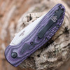 Doug Ritter Auto-EXLRSK®, 3.44" Stonewashed CPM-MagnaCut Drop Point Plain Blade, G-mascus® Purple G-10 Handle