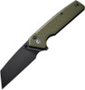 Civivi Amirite Flipper (C230283) 3.48" Black Nitro-V Reverse Tanto Plain Blade, Green Coarse G-10 Handle, Flipper and Thumb Stud