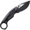 We Knife Co. Envisage (WE220132) 2.42" CPM-20CV Two Tones Black and Satin Drop Point Plain Blade, Black Titanium Handle, Finger Ring