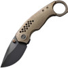 We Knife Co. Envisage (WE220133) 2.42" CPM-20CV Black Drop Point Plain Blade, Bronze Stonewash Titanium Handle, Finger Ring