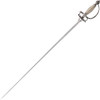 Cold Steel Small Sword (88SMS) 30.3" 1060 Triangle Plain Blade, Wire Wrapped Handle With A Light, But Strong Knuckle Guard. Hilt Features Two Shells with Functional Finger Loops. Leather Scabbard with an Intricately Decorated Throat and Chape