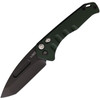 Medford Knife Praetorian Swift (MD206SPT40AG) 3.25" S45VN Black PVD Coated Tanto Plain Blade, Green Anodized Aluminum Handle, Black Nylon Zippered Case