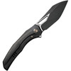 WE Knife Ignio BSW (WE22042B1) 3.30" CPM-20CV Black Stonewashed Drop Point Plain Blade, Black Titanium Handle