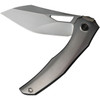 WE Knife Ignio BB (WE22042B4) 3.30" CPM-20CV Bead Blasted Drop Point Plain Blade, Polished Gray Titanium Handle