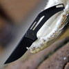 WE Knife Speedliner Flipper Knife (WE22045C-1) - 3.39" Black Stonewash CPM 20CV Blade, Black Titanium Handle