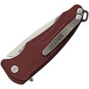 Medford Smooth Criminal (MD039STQ41AR) 2.88" CPM-S35VN Stonewashed Drop Point Plain Blade, Red Aluminum Handle