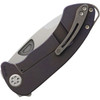 Medford Knife & Tool Theseus (MD040STQ02AN) 3.6" CPM-S35VN Stonewashed Drop Point Plain Blade, Purple Anodized Titanium Handle