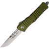 Microtech Combat Troodon S/E OTF (14310OD) 3.88" Bohler M390 Stonewashed Drop Point Plain Blade, OD Green Anodized Aluminum Handle