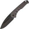 Medford Knife & Tool Praetorian Slim Flipper Frame Lock (MD208SPD01TM)- 3.5" Black CPM-S35VN Drop Point Blade, Grey Tumbled Finished Titanium Handle