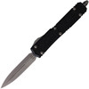 Microtech Makora D/E (MCT20610APS) 3.38" Premium Steel Apocalyptic Finished Double Edge Dagger Plain Blade, Black Anodized Aluminum Handle with Black Textured Insert
