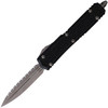 Microtech Makora D/E (MCT20612APS) 3.38" Premium Steel Apocalyptic Dagger Fully Serrated Blade, Black Anodized Aluminum Handle with Black Textured Insert