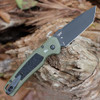 Kershaw Launch 16 Automatic (7105OLBLK) 3.45" CPM-M4 Black Cerakote Coated Tanto Plain Blade, Olive Cerakote Aluminum Handle with Black Trac-Tec Inserts