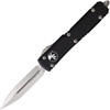 Microtech Ultratech D/E (MCT12210) 3.5" Bohler M390 Stonewashed Double Edged Dagger Plain Blade, Black Anodized Aluminum