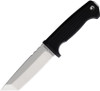 Demko Knives Fixed Blade (DEM09620) 5" Satin AUS10A Tanto Plain Blade, Black Checkered Rubber Handle