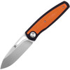 Kansept Mato (K1050A2) 3.25" CPM-S35VN Stonewashed Spear Point Plain Blade, Black and Orange G-10 Handle, Black Nylon Pouch