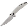 Kansept Knives Baku (K1056A3) 3.25" CPM-S35VN Satin Clip Point Plain Blade, Gray Titanium Handle