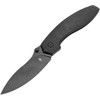 Kizer Cutlery Doberman (KI4639A1) 3.66" CPM-S35VN Blackwashed Drop Point Plain Blade, Blackwashed Titanium Handle