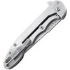 CRKT Up and At Em (CR7076) 3.62" 8Cr13MoV Satin Drop Point Plain Blade, Brushed Stainless Steel Handle