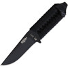 Darrel Ralph Knives Sermon (DR076) 2" 154CM Black Straight Back Plain Blade, Black Cord Wrapped Handle, Black Kydex Neck Sheath