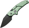 CIVIVI Typhoeus Adjustable Fixed Blade (C210364) 2.27" 14C28N  Black Drop Point Plain Blade, Green Aluminum Handle, Black Leather Sheath