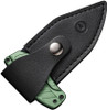 CIVIVI Typhoeus Adjustable Fixed Blade (C210364) 2.27" 14C28N  Black Drop Point Plain Blade, Green Aluminum Handle, Black Leather Sheath