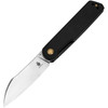 Kizer Cutlery Klipper (KIV3580C1) 3.15" CPM-3V Satin Wharncliffe Plain Blade, Black Sculpted Aluminum Handle