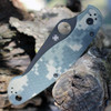 Spyderco Military 2 C36GPCMOBK2 digital camo G-10 handle open view showing black DLC CPM S30V plain blade and black hardware
