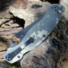 Spyderco Military 2 C36GPCMOBK2 digital camo G-10 handle open view showing black DLC CPM S30V plain blade and black hardware